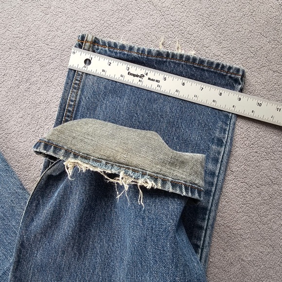 Arizona Jean Co Men's Jeans Pent Size 36x34 Blue Denim Distressed Bootcut - Picture 14 of 16